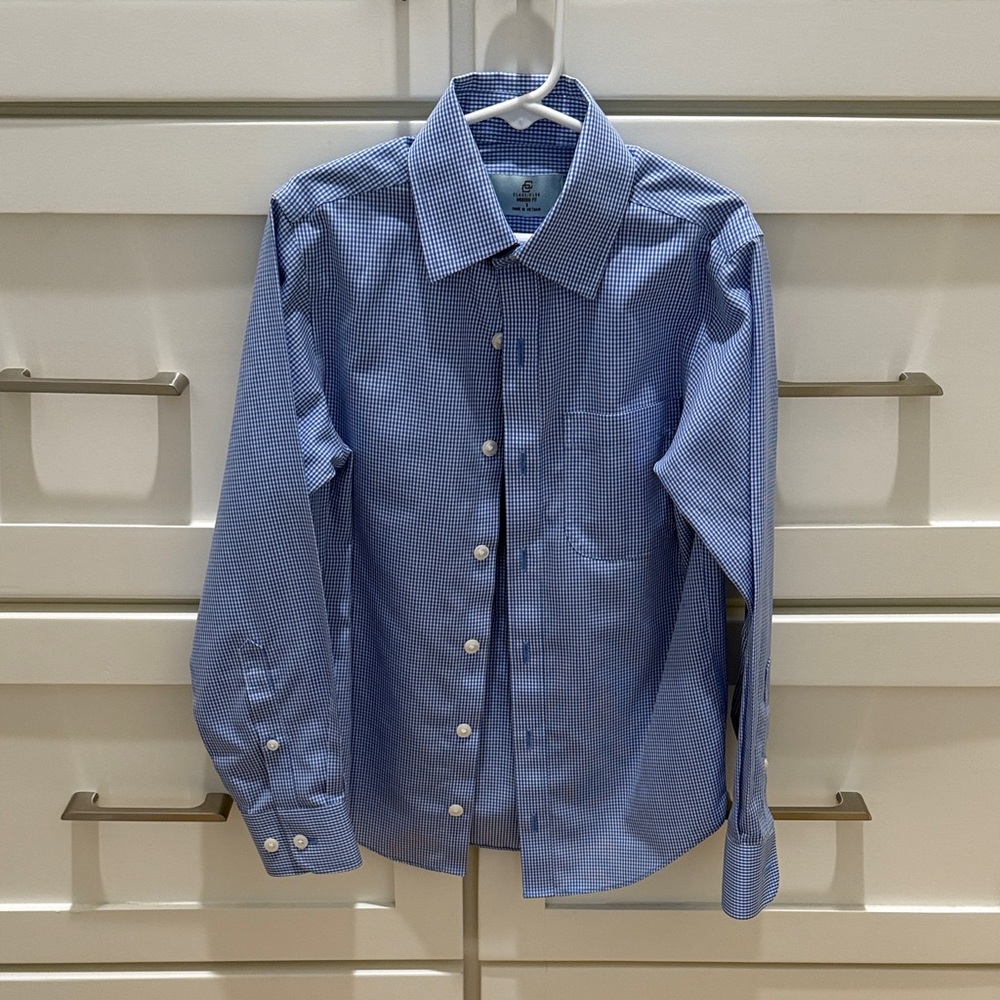 Class Club Boy’s Blue Patterned Dress Shirt